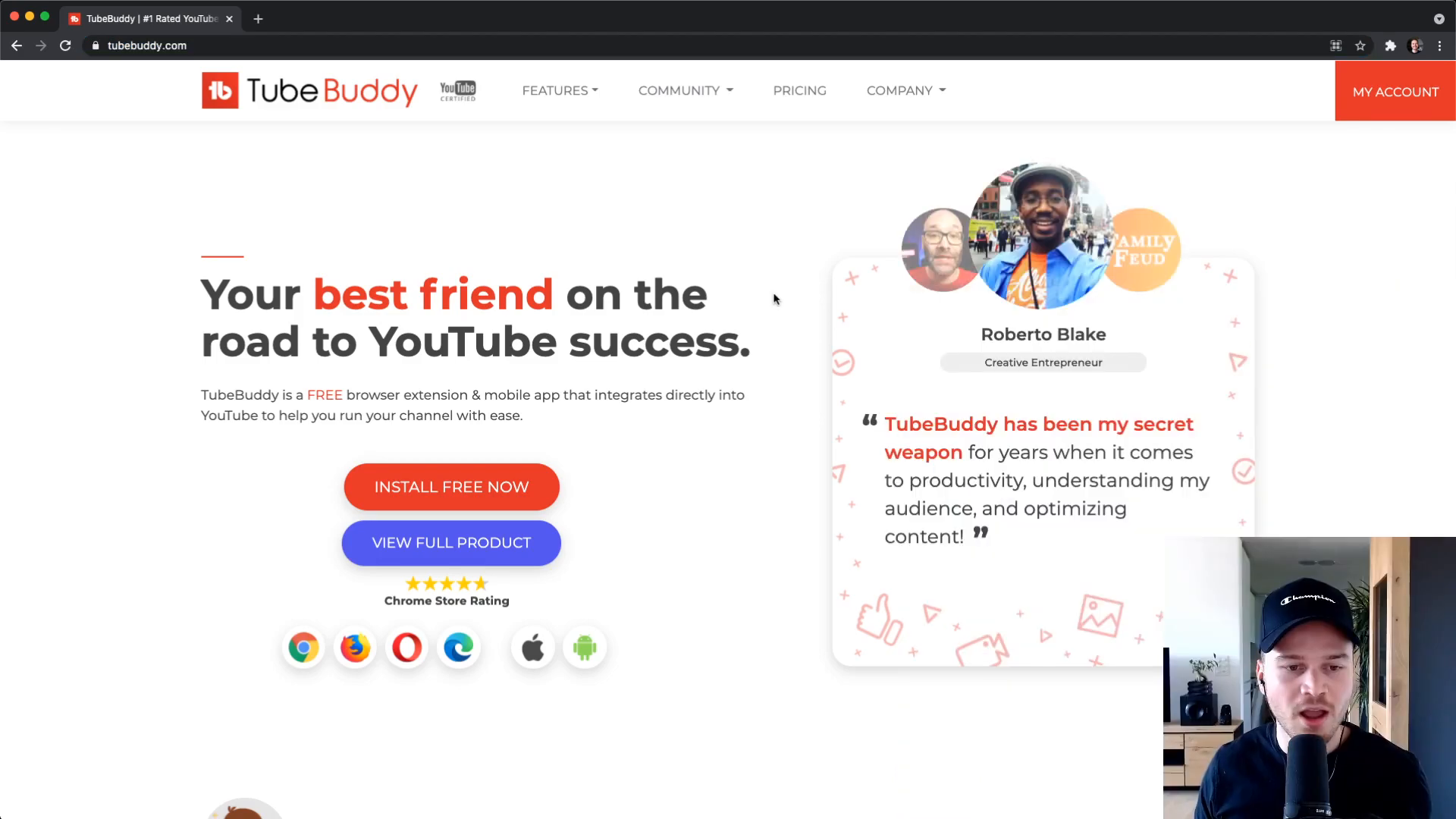 Installing TubeBuddy Extension