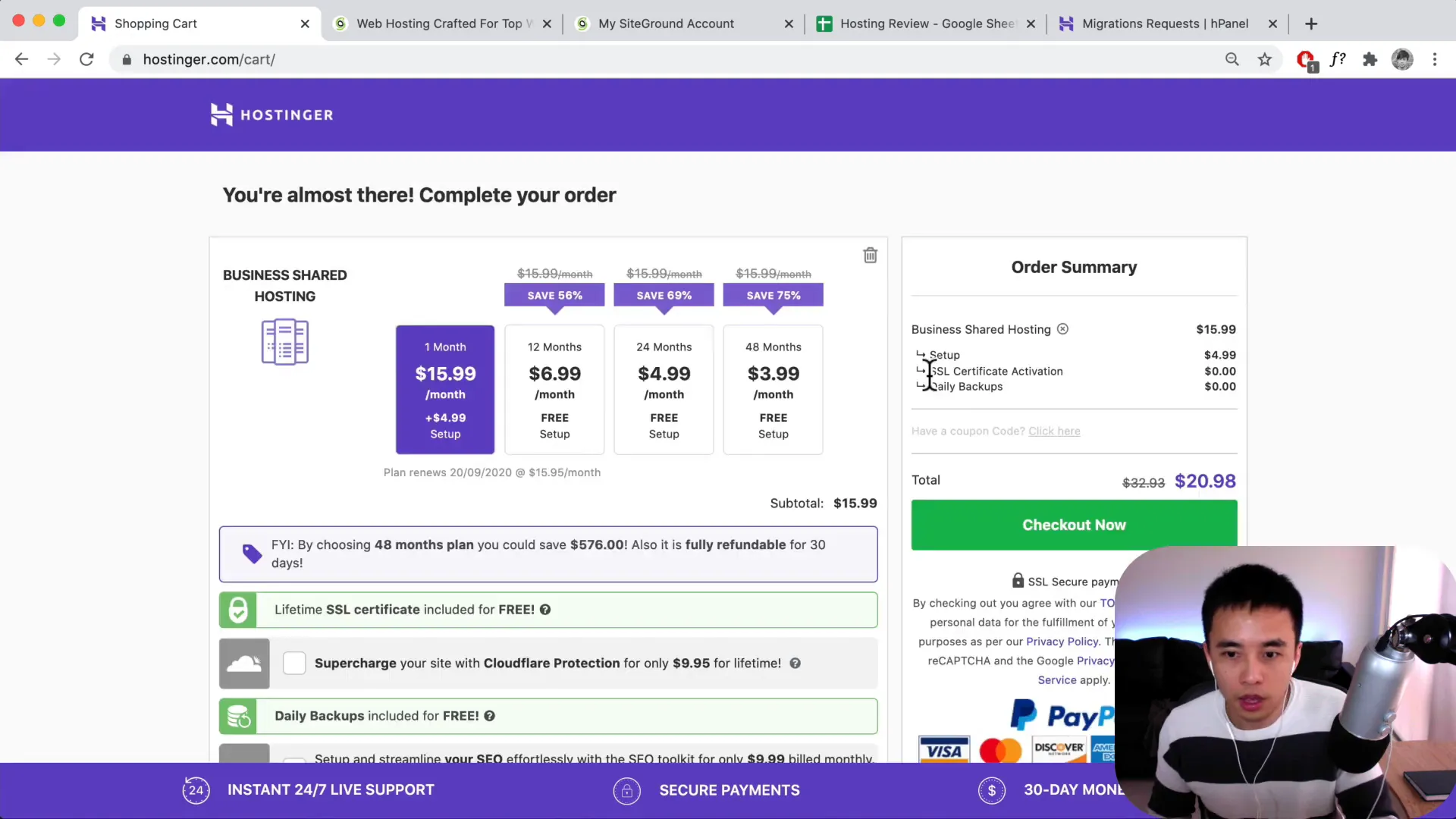 Hostinger Checkout Page