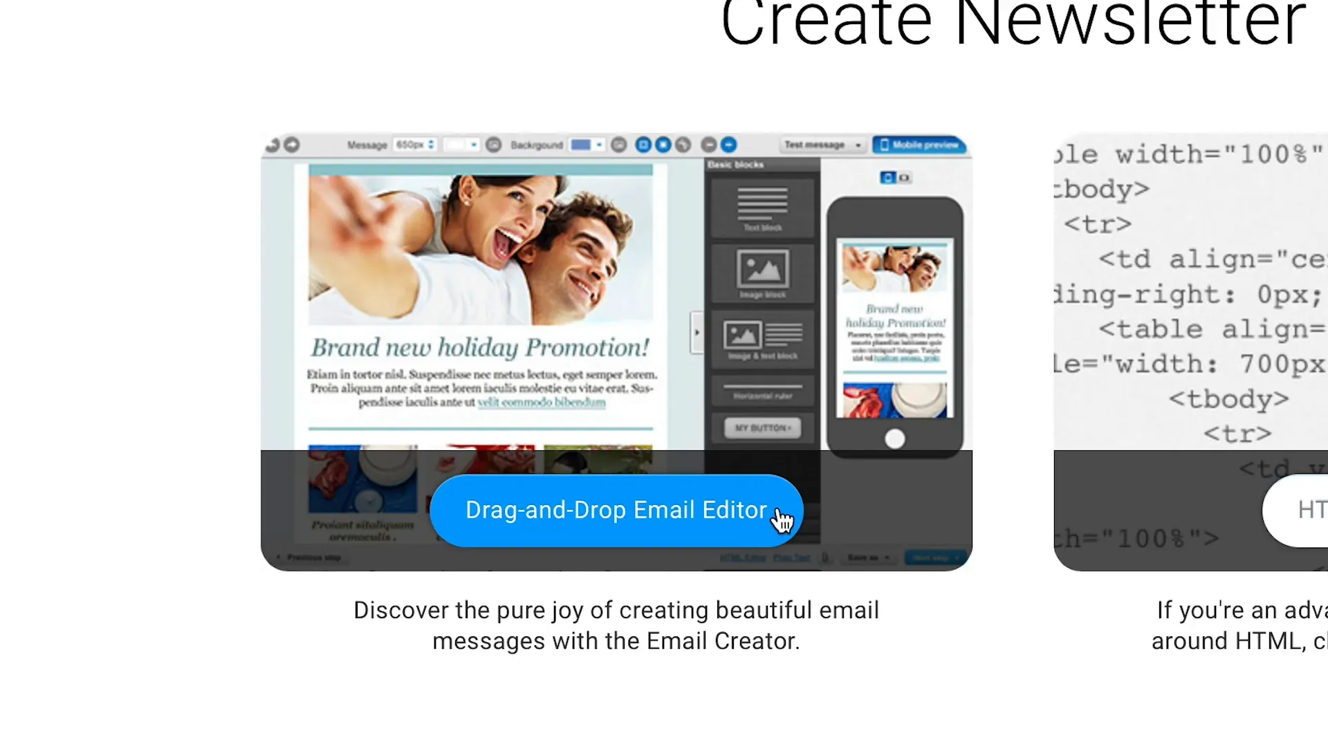 GetResponse Email Creation Interface