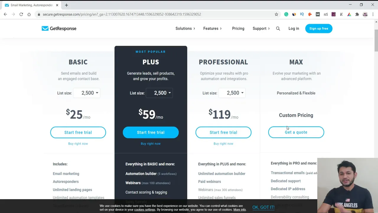 GetResponse pricing plans